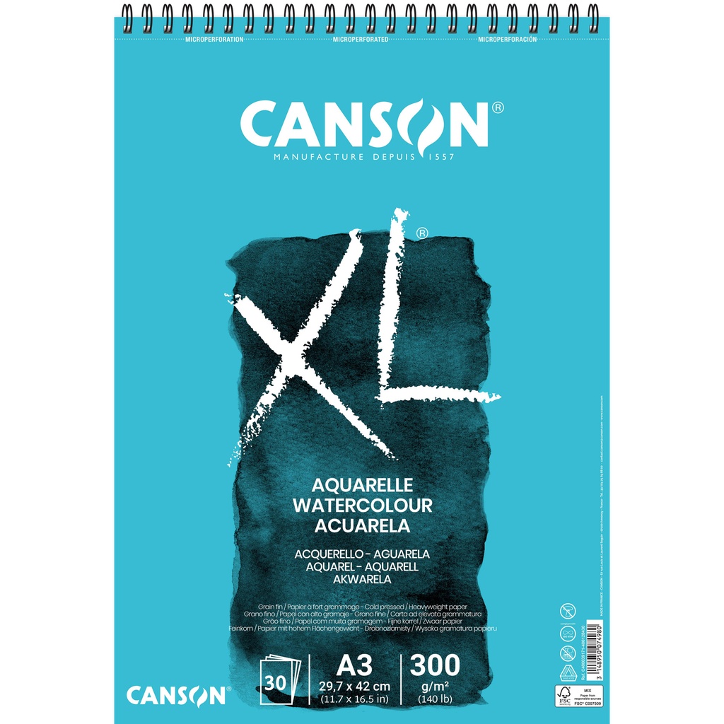 [400039171] Aquarelpapier Canson XL 30vel 300gr A3 wit