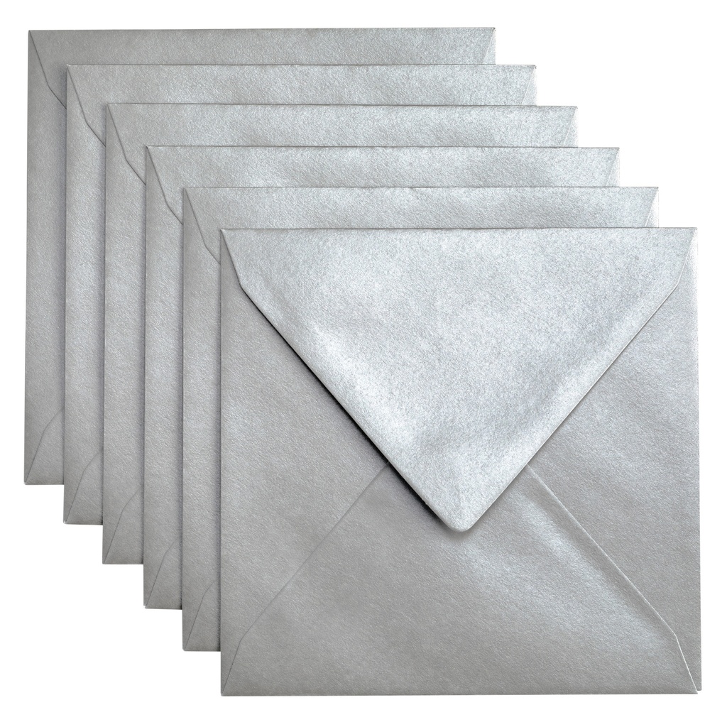 [303340] Envelop Papicolor 140x140mm metallic zilver