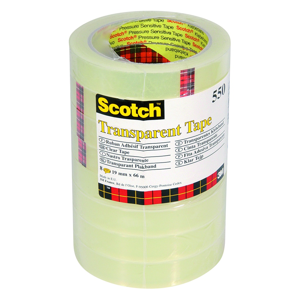 [KT100004383] Plakband Scotch 550 19mmx66m transparant 8rol