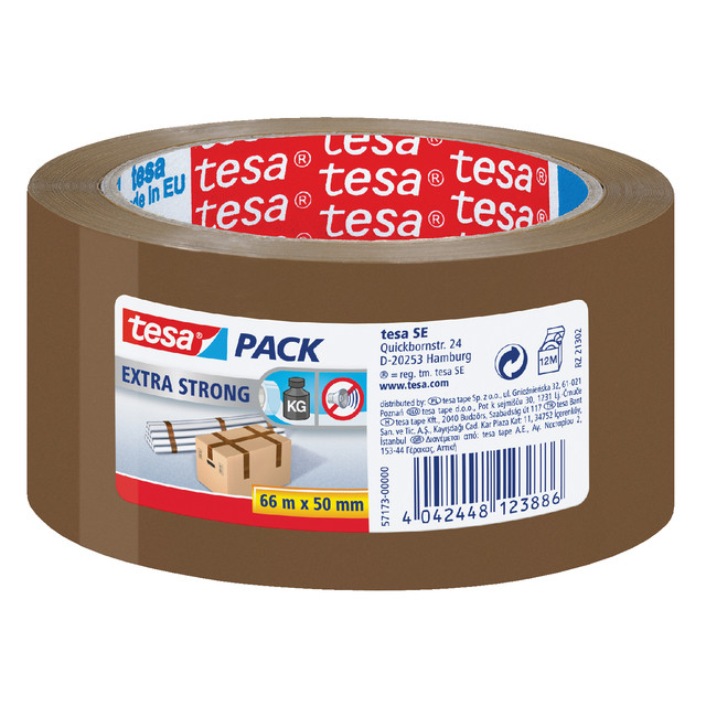 [57173-00000-03] Verpakkingstape tesapack Extra 66mx50mm PVC br