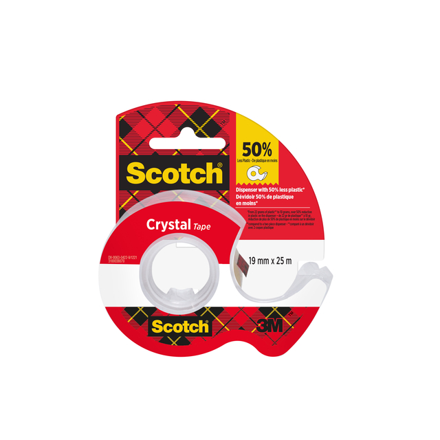 [XA004836020] Plakband Scotch Crystal 600 19mmx25m tr + handdisp