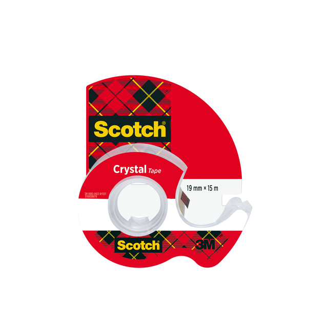 Plakband Scotch Crystal 600 19mmx15m tr + handdisp
