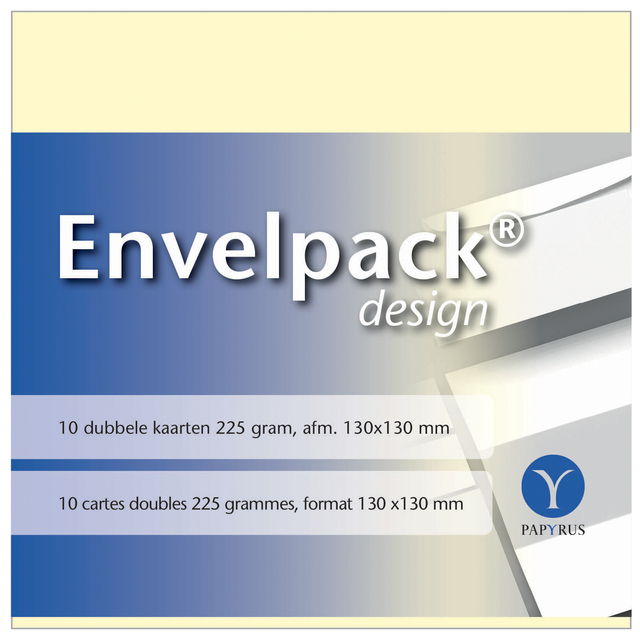 [894460] Dubbele kaart Papyrus Envelpack 130x130mm ivoor