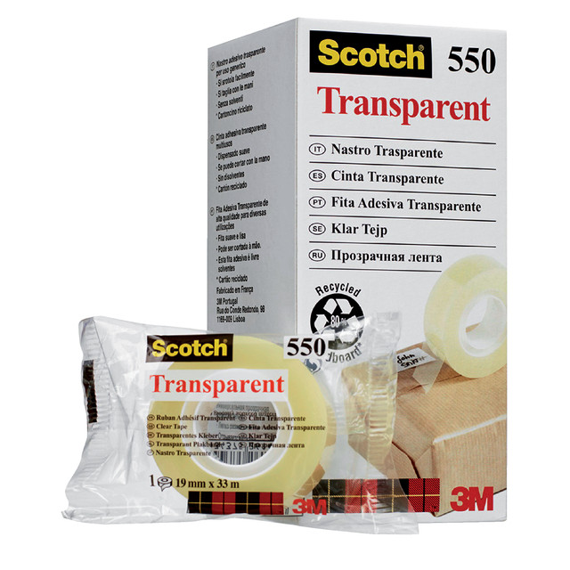 [XA004839396] Plakband Scotch 550 19mmx33m transparant