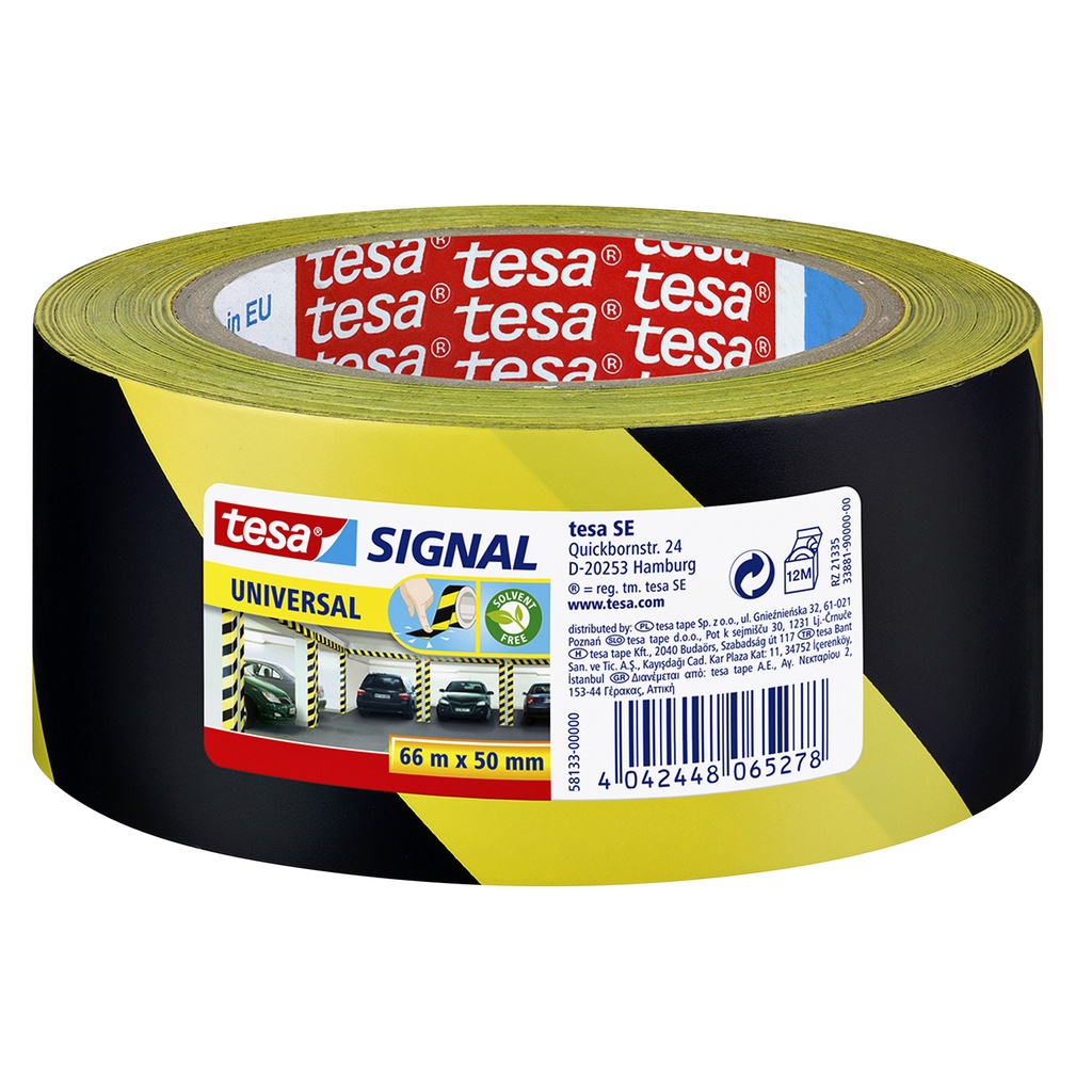 [4042448065278] Waarschuwingstape tesa 66mx50mm geel zwart