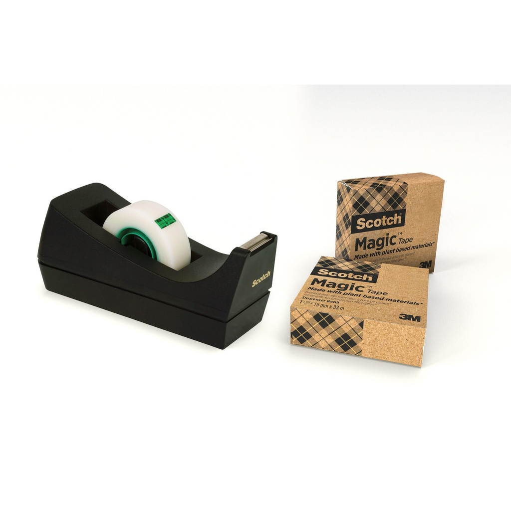 [70005258747] Plakbandhouder Scotch C38 recy zw + 3rol 19mmx33m