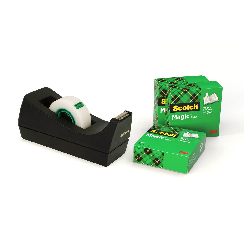 [70005258325] Plakbandhouder Scotch C38 zwart + 4rol tape