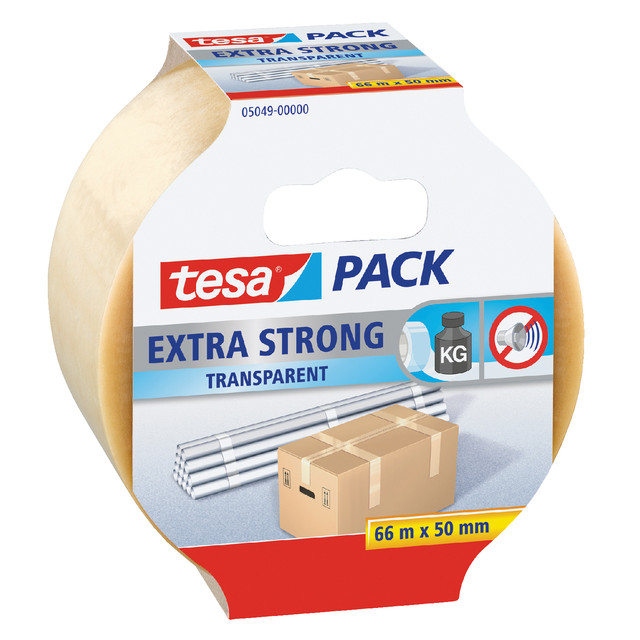 [05049-00000-01] Verpakkingstape tesapack Extra 66mx50mm pvc tr