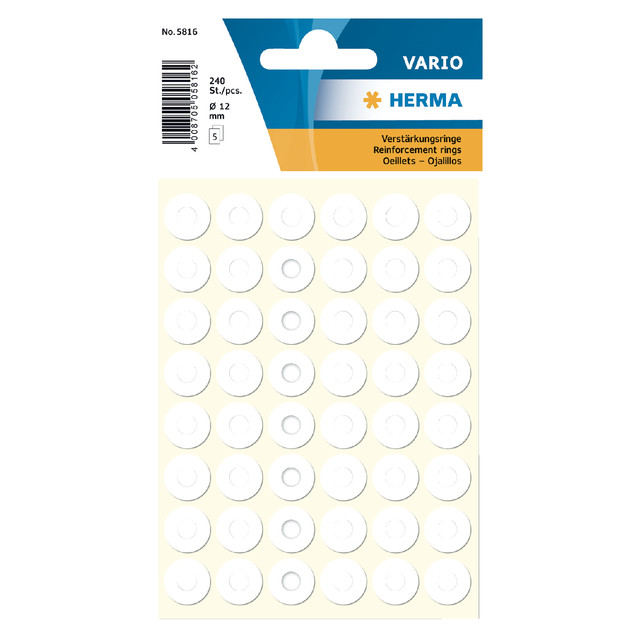 [5816] Versterkingsringen HERMA 5816 12mm 240st