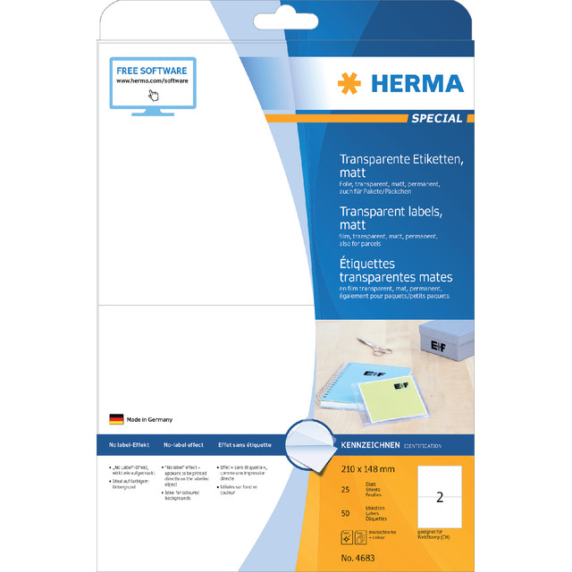 [4683] Etiket HERMA 4683 210x148mm mat 50st