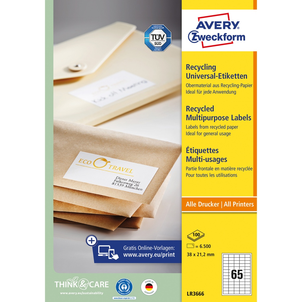 [LR3666] Etiket Avery LR3666 38x21.2 wt 6500st