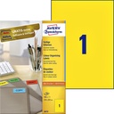 Etiket Avery 3473 210x297mm A4 geel 100st