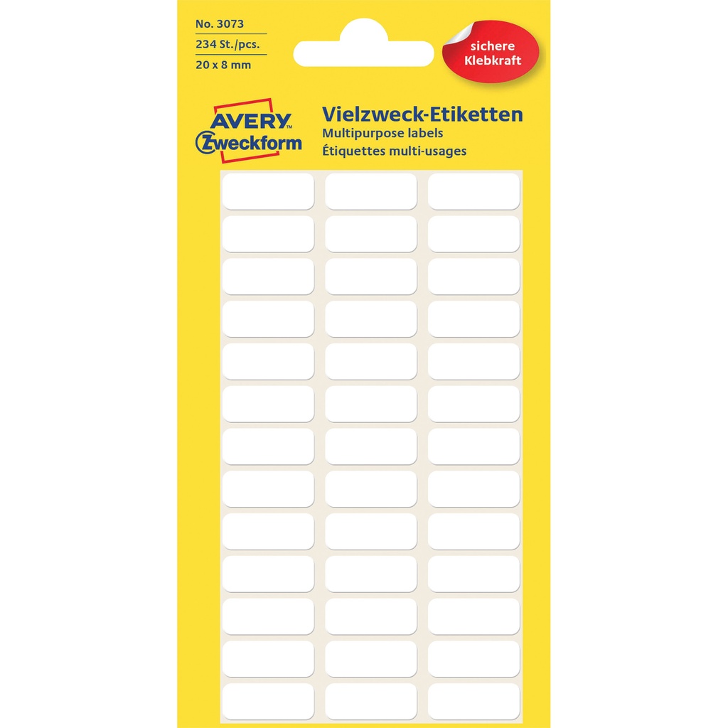 [3073] Etiket Avery 3073 20x8mm wit 234st