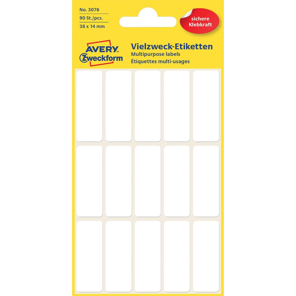 [3076] Etiket Avery 3076 38x14mm wit 90st