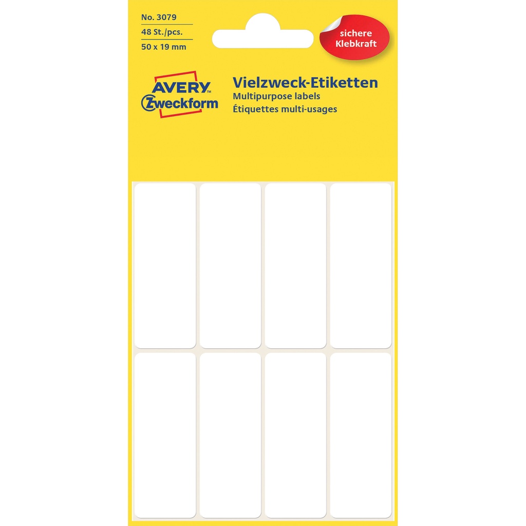 [3079] Etiket Avery 3079 50x19mm wit 48st