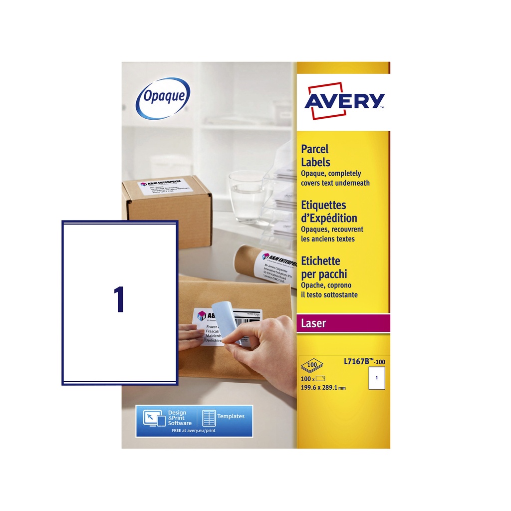 [L7167B-100] Etiket Avery L7167B 199.6x289.1mm 100st