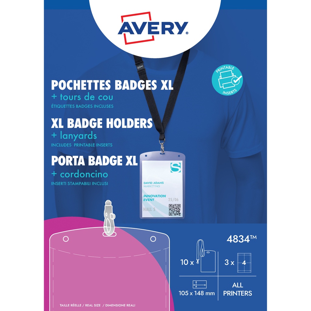 [4834] Badge Avery 4834 A6 hoes + insteekkaarten 10st