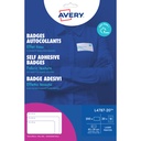 Naambadge etiket Avery L4787-20 80x50mm 200st bl