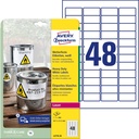 Etiket Avery L4778-20 45.7x21.2mm wit 960st