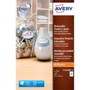 Etiket Avery L7101REV-20 63.5x42.3 mat wit 360st