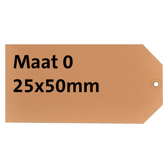 [395001] Label HF2 nr 0 200gr 25x50mm bruin 1000 stuks