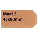 Label karton nr 3 200gr 45x90mm chamois 1000st
