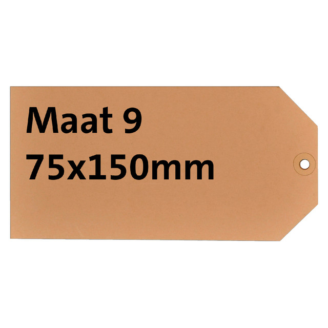[395010] Label karton nr 9 200gr 75x150mm chamois 1000st