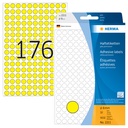 Etiket HERMA 2211 rond 8mm geel 5632st
