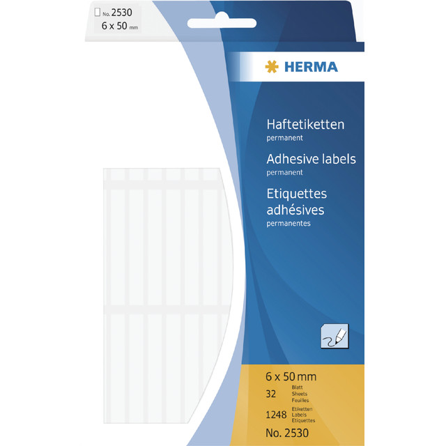 [2530] Etiket HERMA 2530 6x50mm wit 1248st