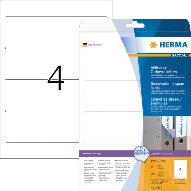 [10160] Rugetiket HERMA 101600 br 59x192mm verwijderb wt
