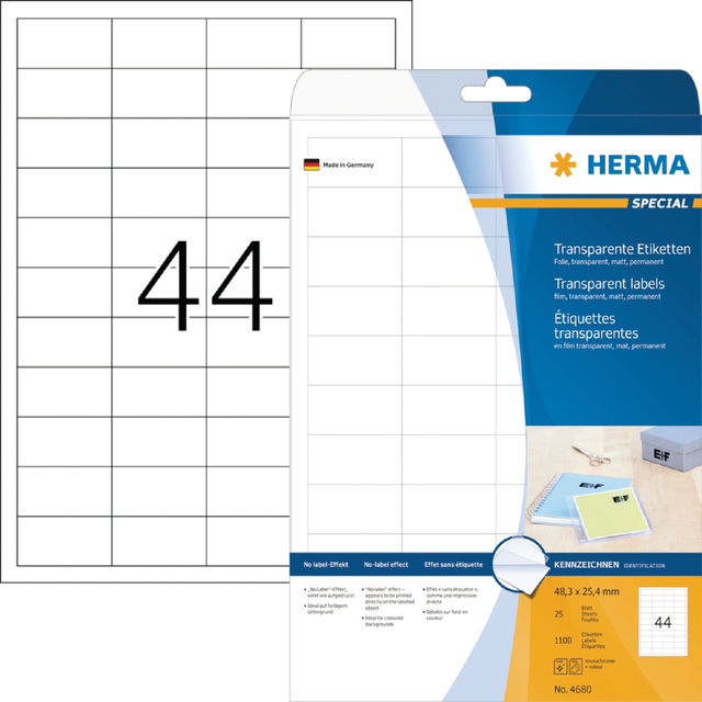 [4680] Etiket HERMA 4680 48.3x25.4mm transp 1100st