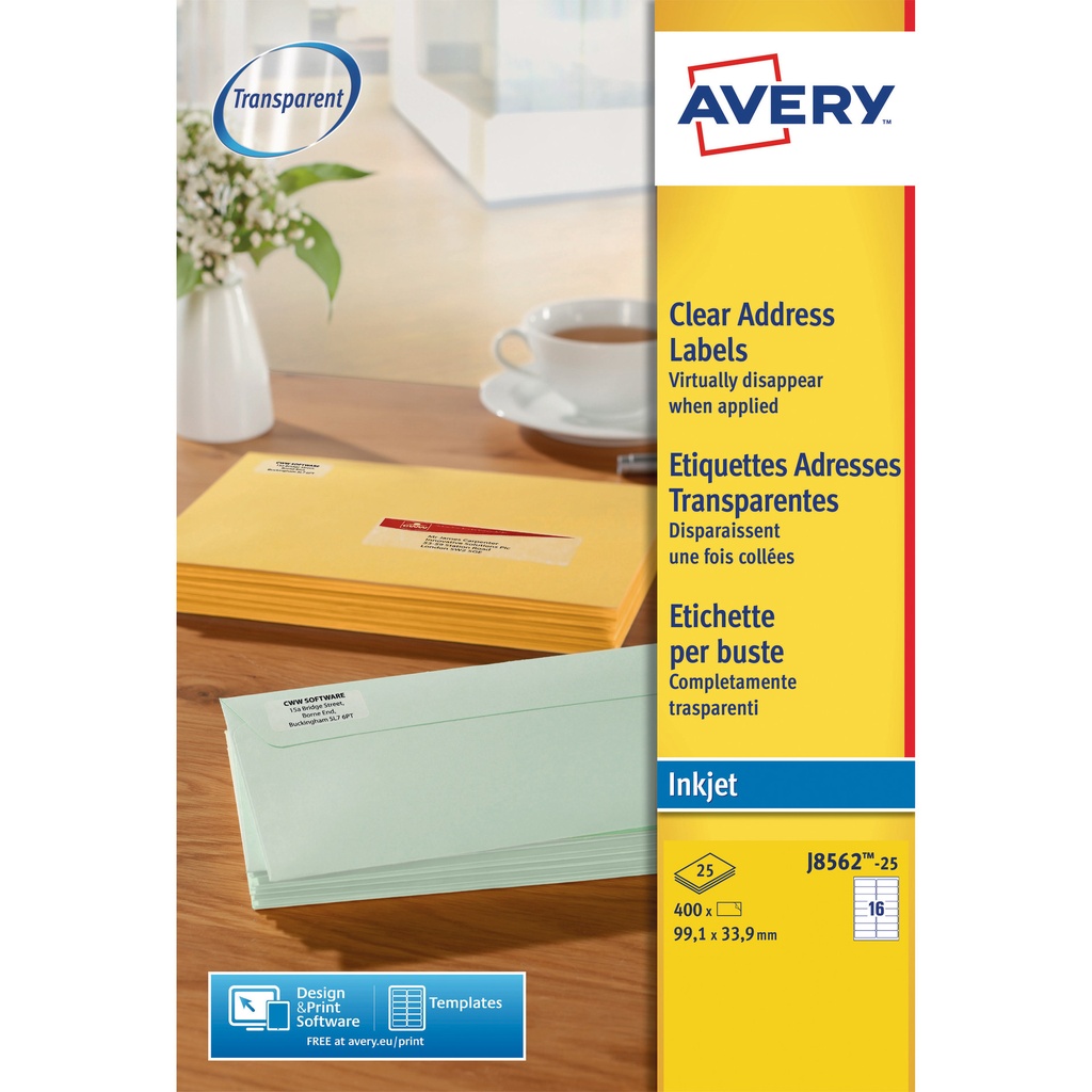 Etiket Avery J8562-25 99.1x33.9mm tr 400st