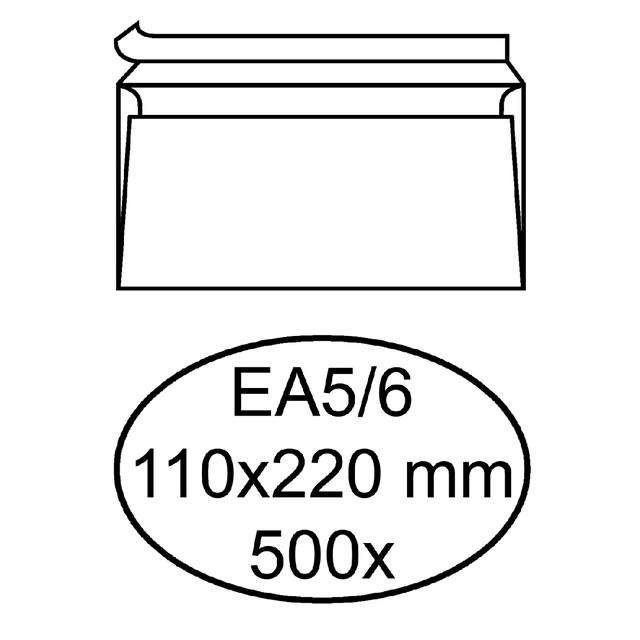 [EA56HE80S] Envelop Hermes bank EA5/6 110x220 zk 500st wit