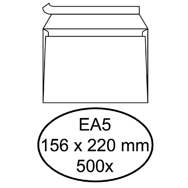 [EA5HE80S] Envelop Hermes bank EA5 156x220 zk 500st wit