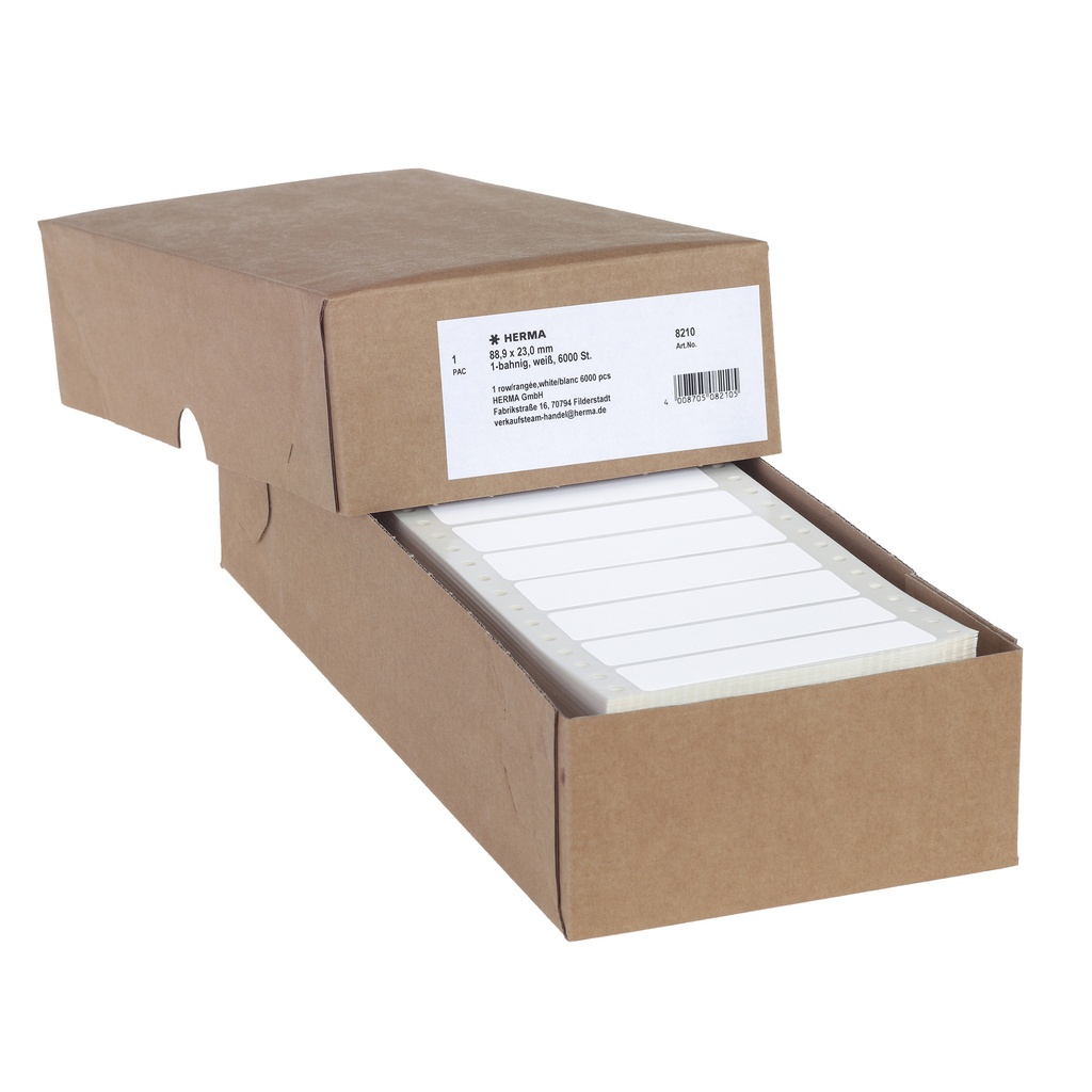 [8210] Etiket HERMA 8210 88.9x23Mm 1-baans wit 6000st