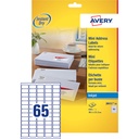 Etiket Avery J8651-10 38.1x21.2mm wit 650st