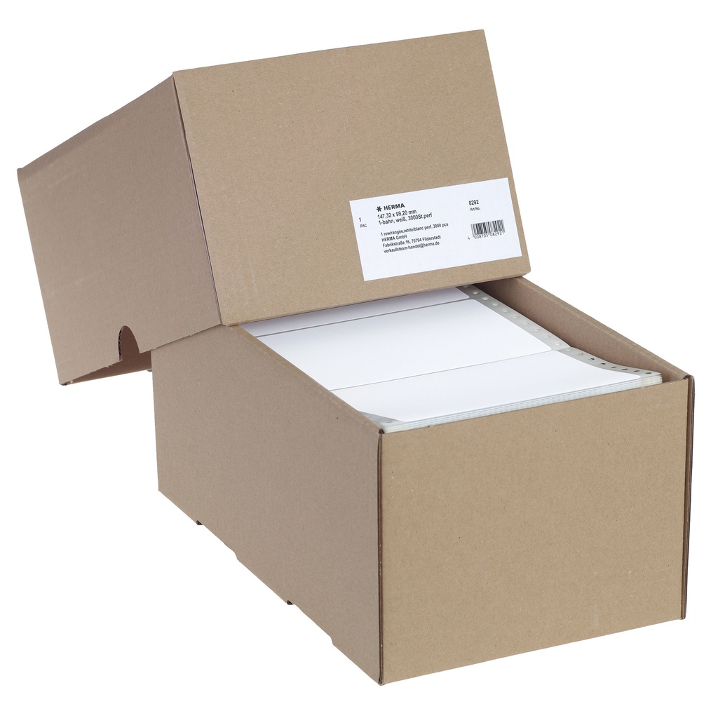 [8292] Etiket HERMA 8292 147.3x99.2mm 1-baans wit 3000st
