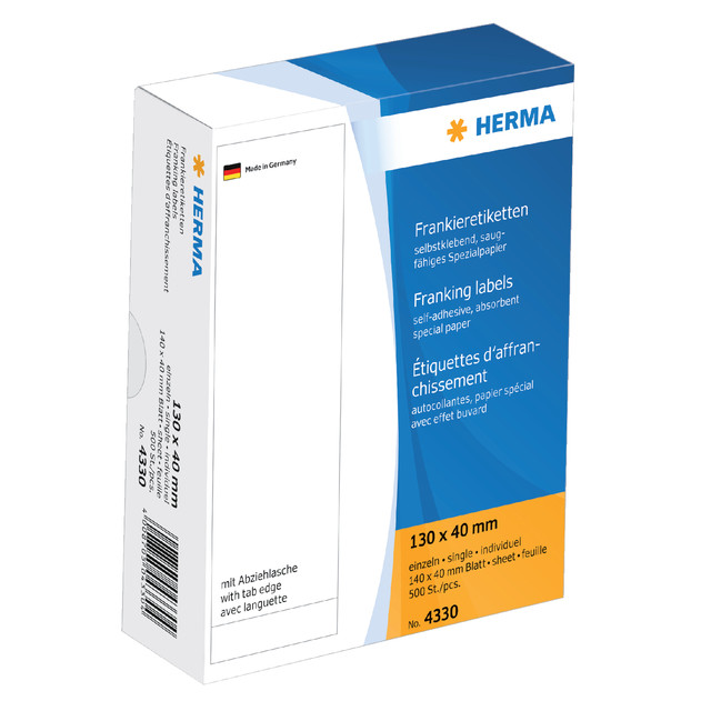 [4330] Frankeeretiket HERMA 4330 130x40mm 500st