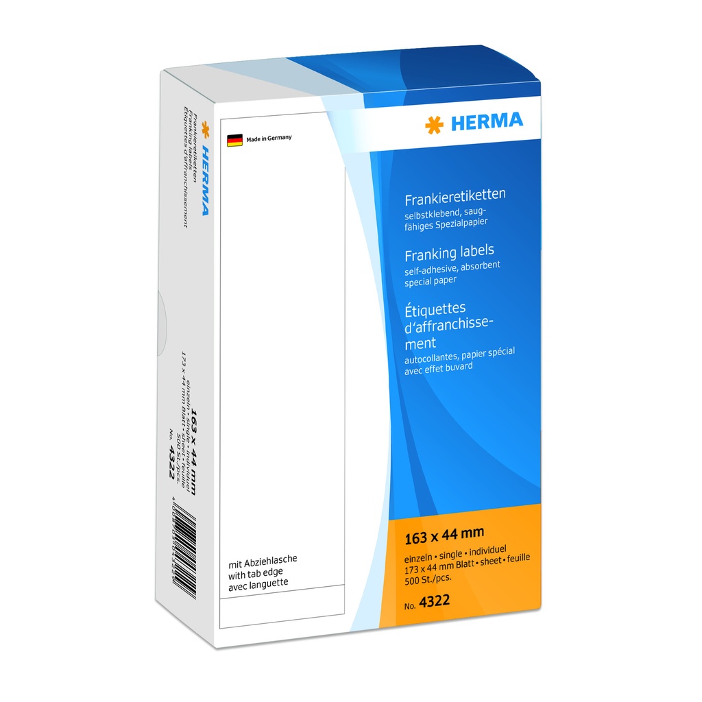 [4329] Frankeeretiket HERMA 4329 dubbel 163x45mm 500st