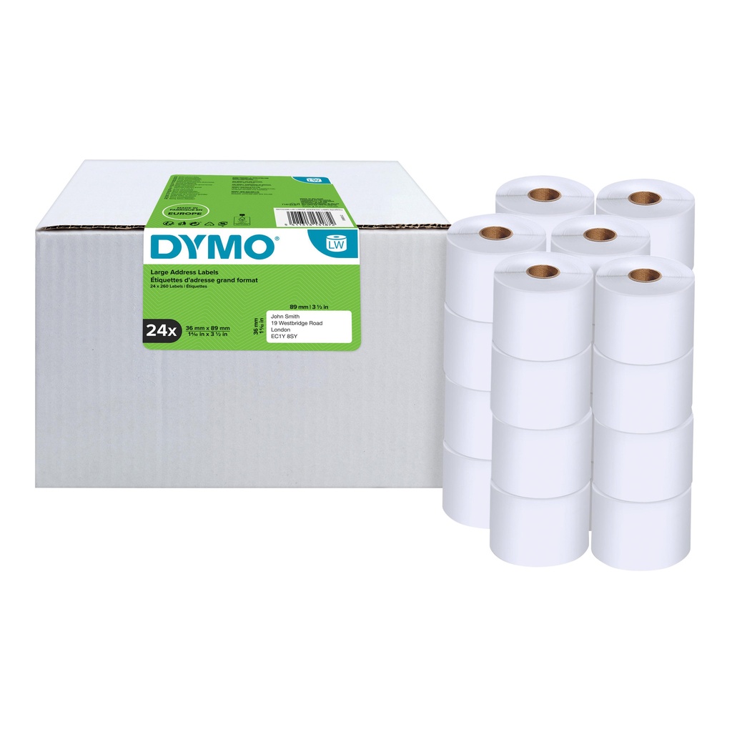 [S0722390] Etiket Dymo LabelWriter adressering 36x89 24st wit