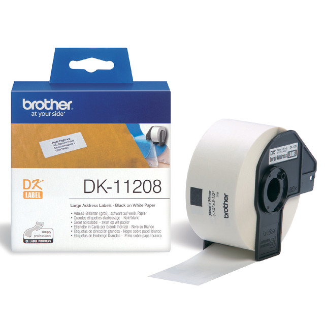 [DK11208] Etiket Brother DK11208 adressering groot 38x90mm