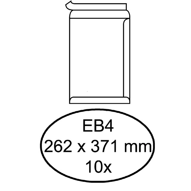 [STOR 4021] Envelop Hermes akte EB4 262x371 zk 10st wit