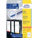 Rugetiket Avery smal 38x192mm zelfklevend wit