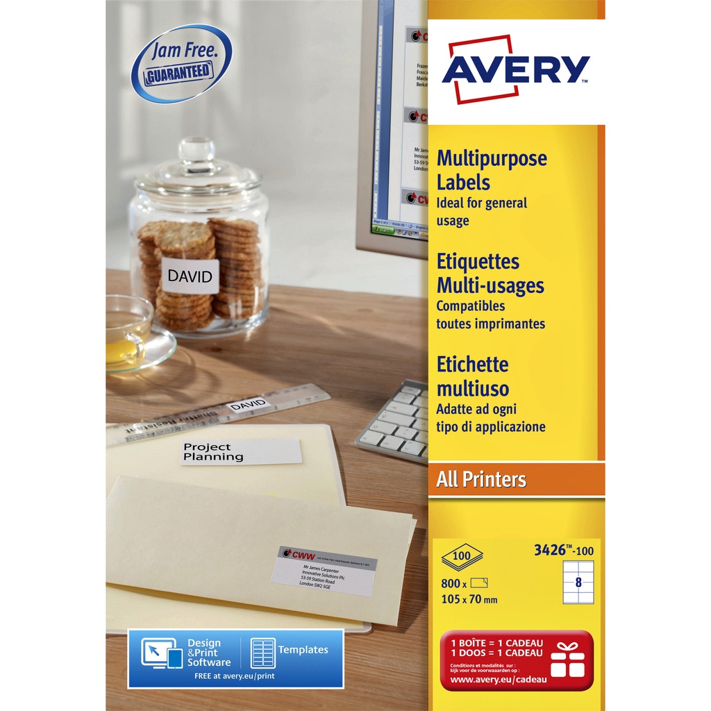 [L4745REV-25] Etiket Avery L4745REV-25 96x63.5mm wit 200st