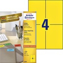 Etiket Avery 3459 105x148mm A6 geel 400st