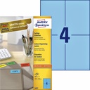 Etiket Avery 3457 105x148mm A6 blauw 400st