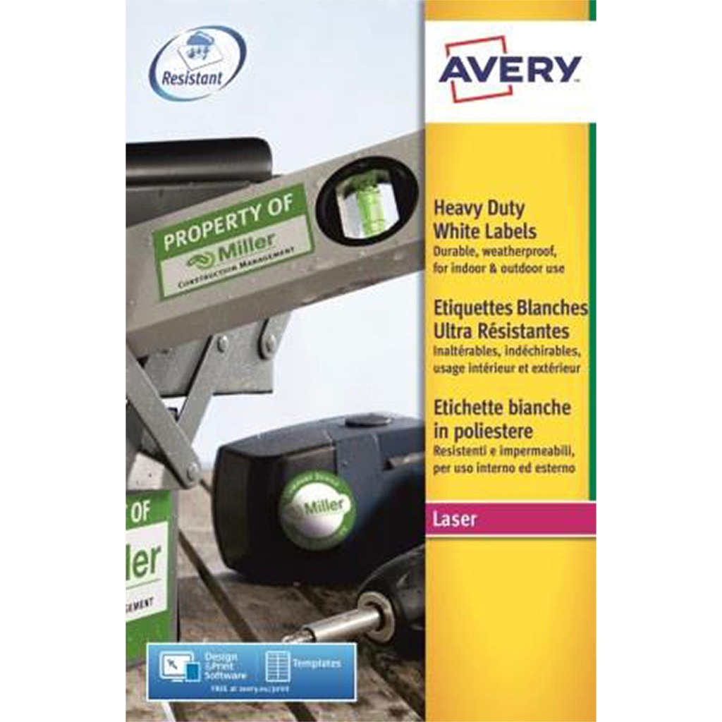 [L7060-20] Etiket Avery L7060-20 63.5x38.1mm wit 420st