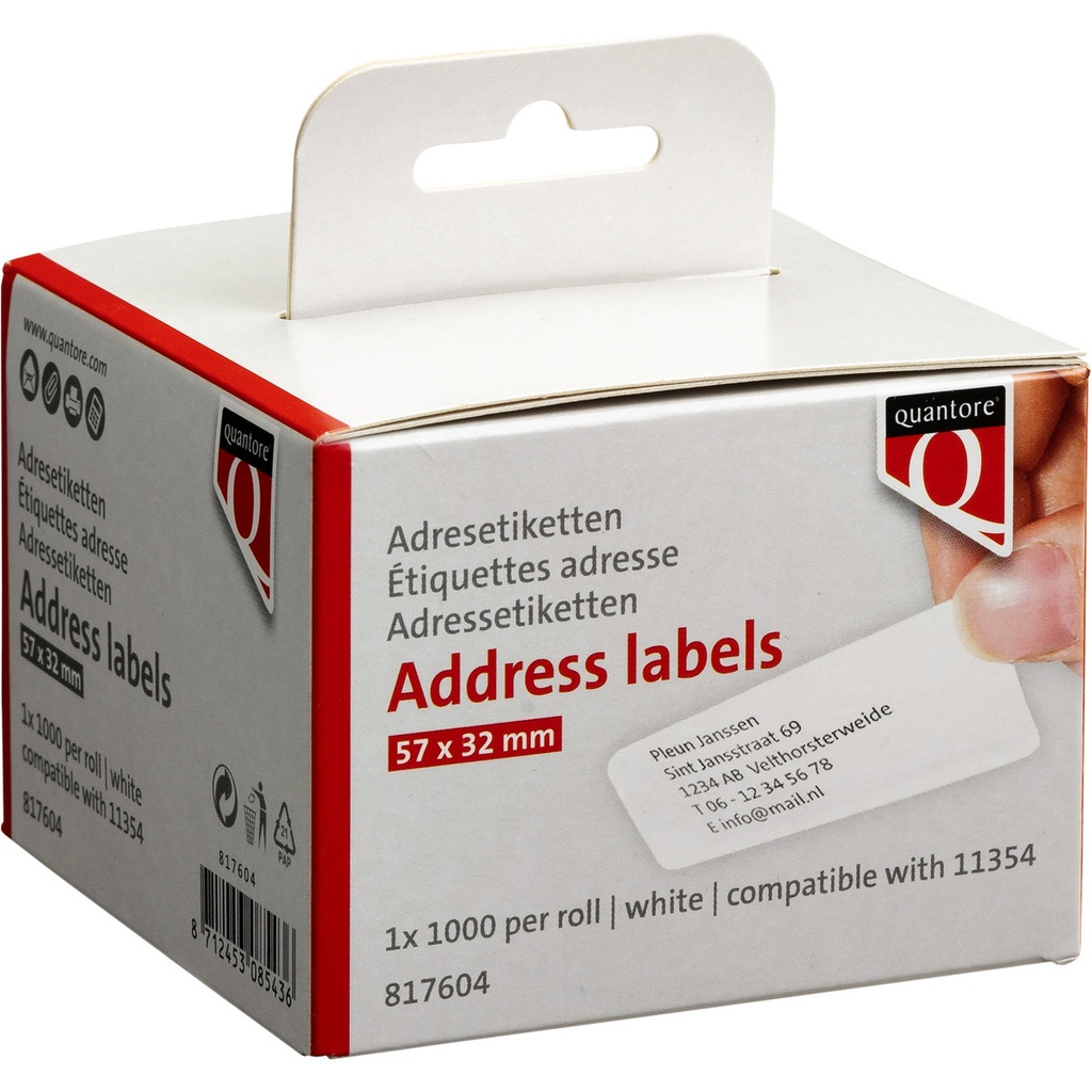 [Q11354] Label Etiket Quantore 11354 57mmx32mm wt