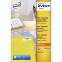Etiket Avery L7651Y-25 38.1x21.2mm geel 1625st