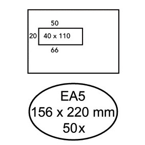 [180381] Envelop Hermes venster EA5 vl zk 80gr 50st